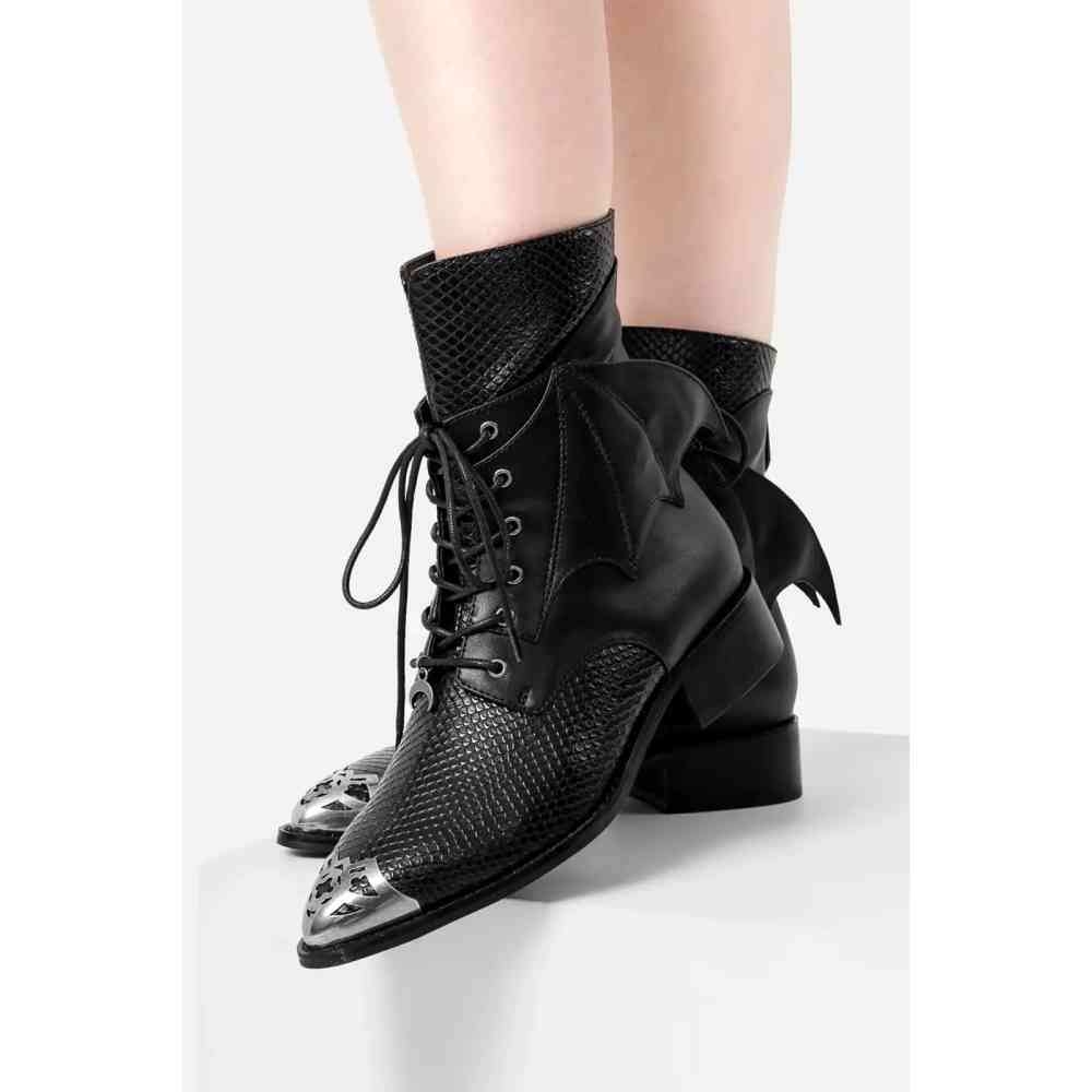 Restyle - Shadow Wing Pikes Enkellaars - Zwart